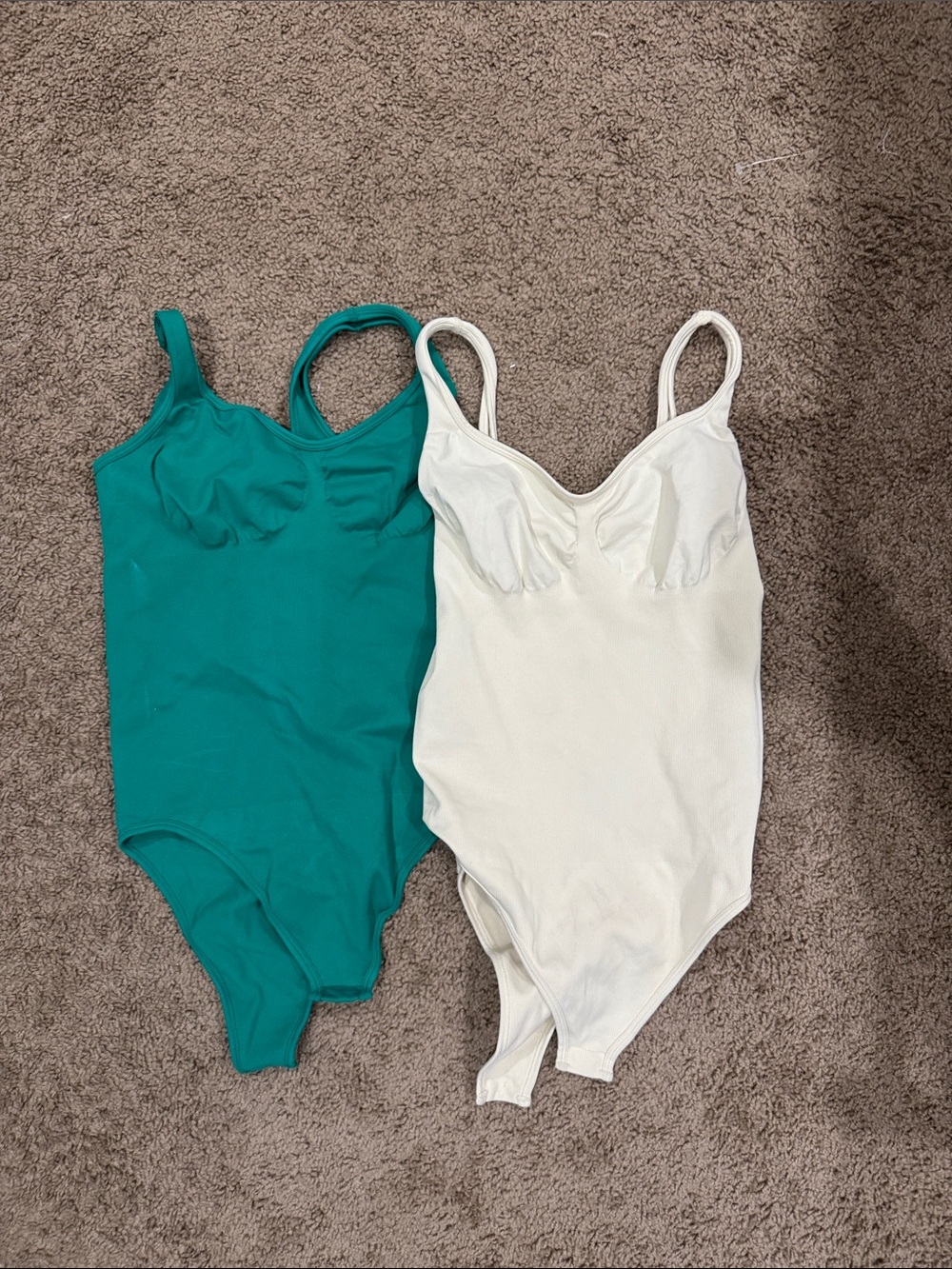 Source Unknown Teal and White Girls' One-Piece Bodysuits